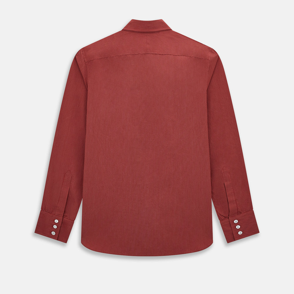 Dark Red Pinstripe Windsor Shirt 19