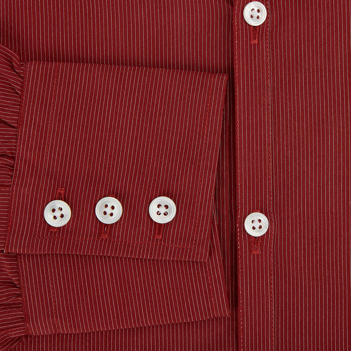 Dark Red Pinstripe Windsor Shirt Image 3