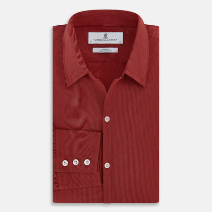 Dark Red Pinstripe Windsor Shirt Image 4
