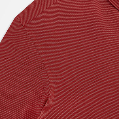 Dark Red Pinstripe Windsor Shirt Image 5