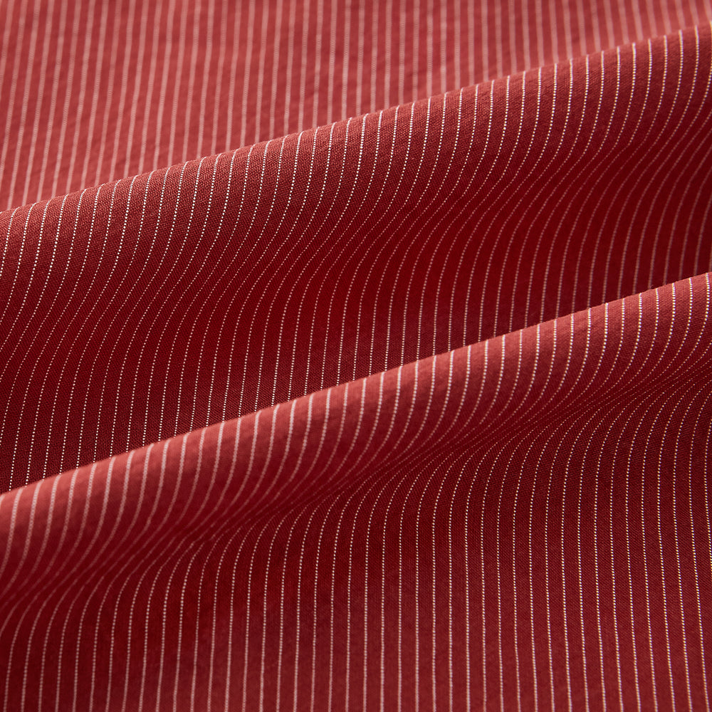 Dark Red Pinstripe Windsor Shirt 19