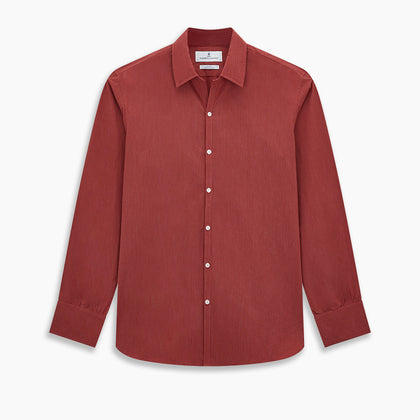 Dark Red Pinstripe Windsor Shirt Image 8