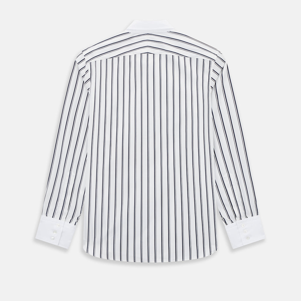 SHIRTS RF WH WINDSOR OPEN CLR WH 3BC NAVY STRIPE 19