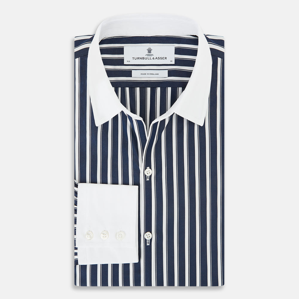 SHIRTS RF WH WINDSOR OPEN CLR WH 3BC WH STR ON NVY 15
