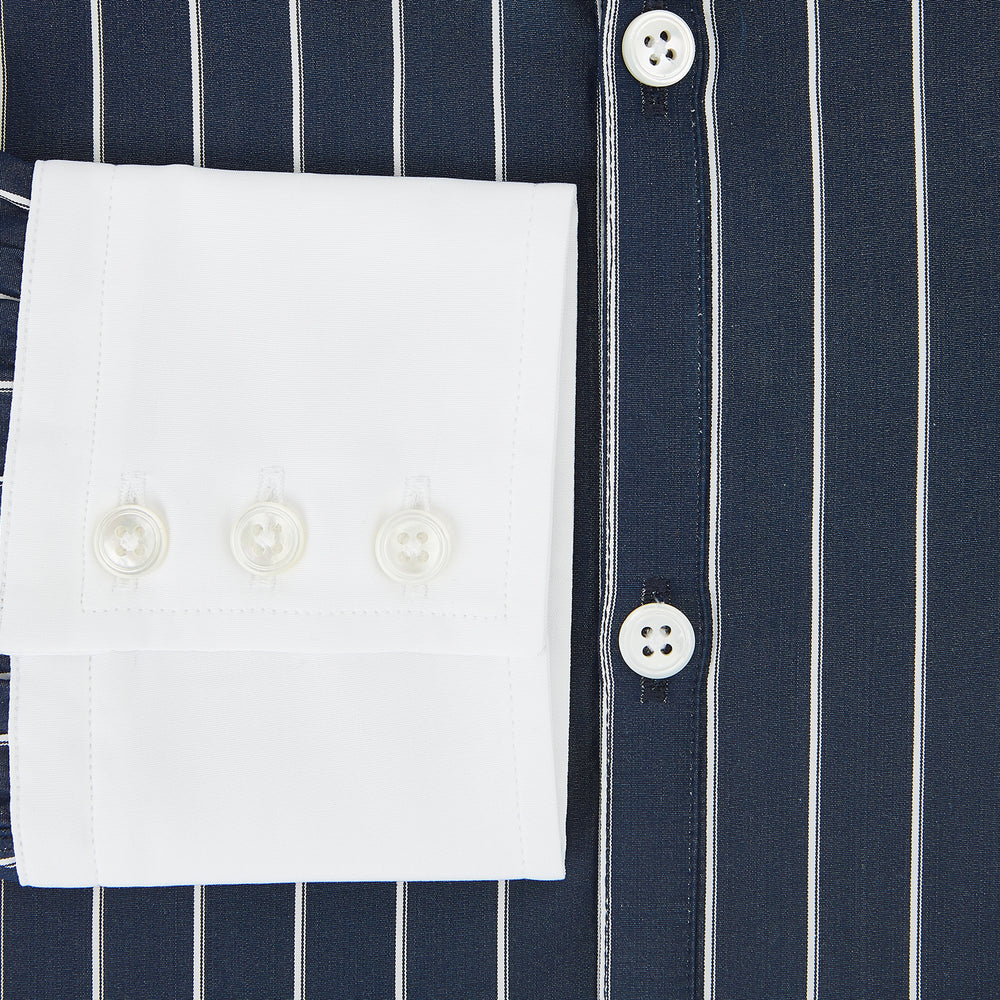 SHIRTS RF WH WINDSOR OPEN CLR WH 3BC WH STR ON NVY 14.5