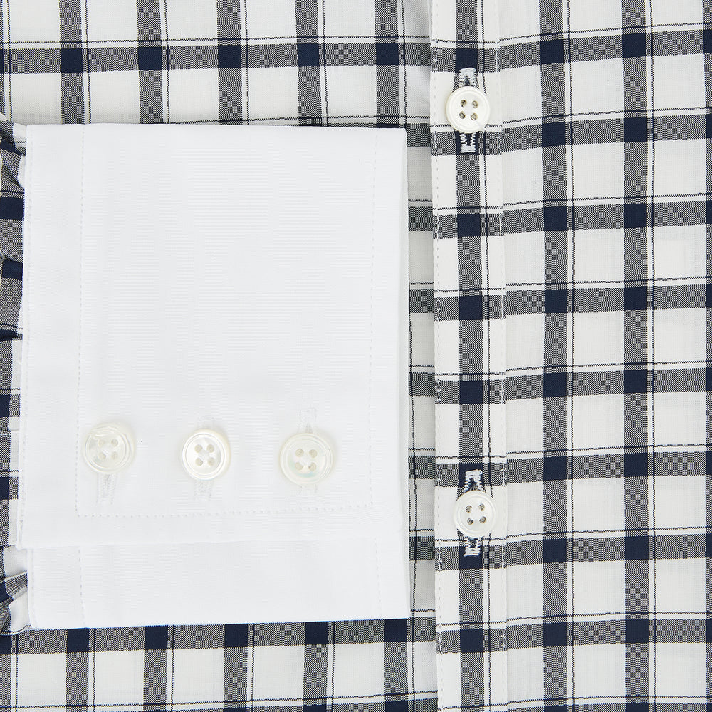SHIRTS RF WH WINDSOR OPEN CLR WH 3BC NAVY CHECK 18.5