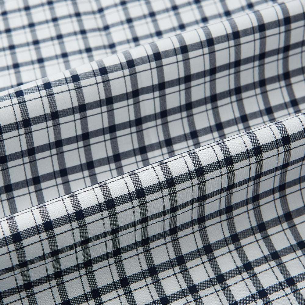 SHIRTS RF WH WINDSOR OPEN CLR WH 3BC NAVY CHECK 17.5