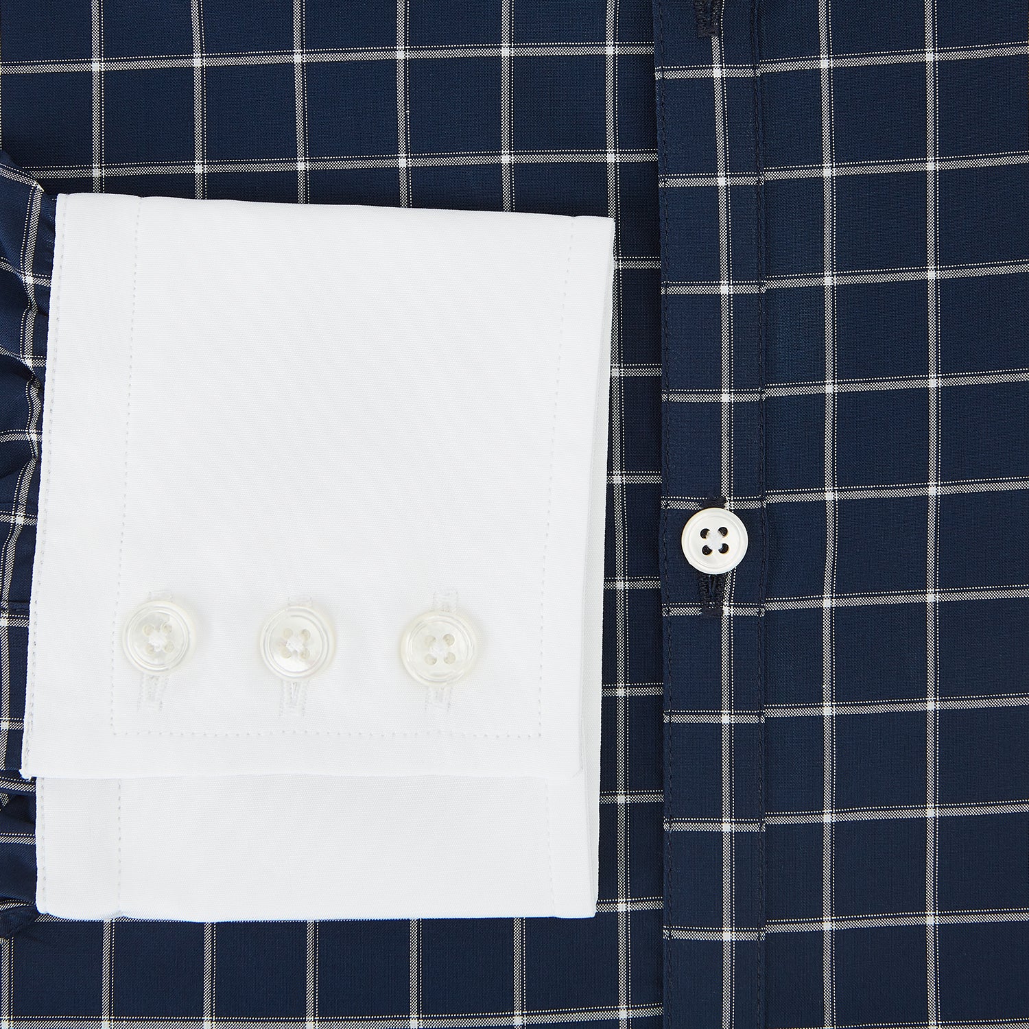 View 4 of product SHIRTS RF WH WINDSOR OPEN CLR WH 3BC WH CHK ON NVY 14.5