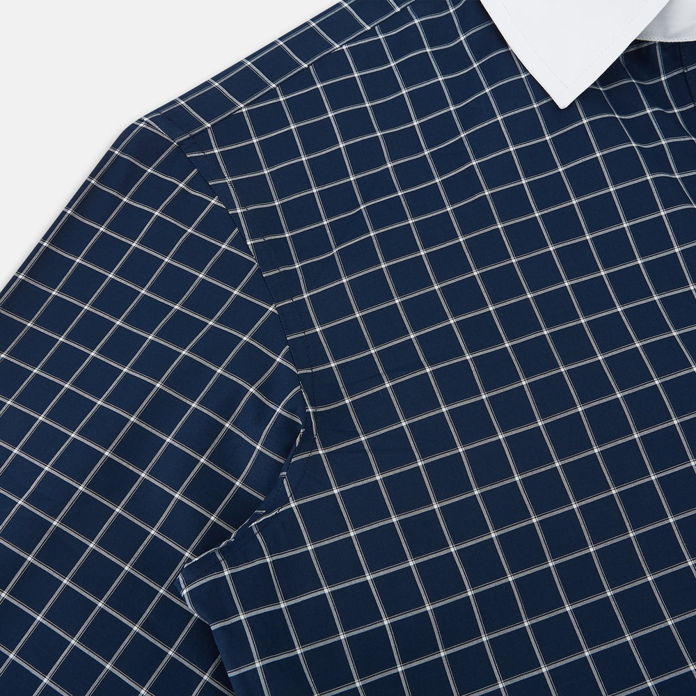 SHIRTS RF WH WINDSOR OPEN CLR WH 3BC WH CHK ON NVY 14.5