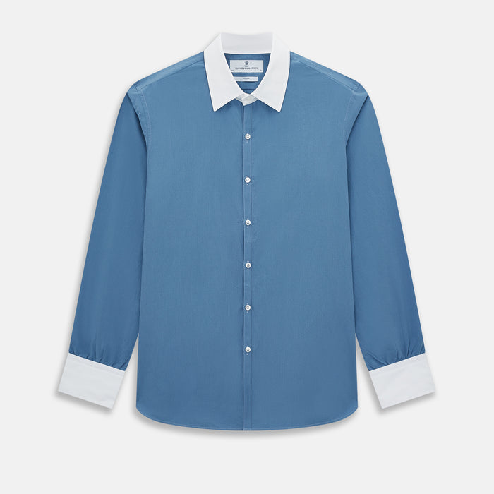Colony Blue Pinstripe Westminster Shirt with Contrast Collar & Cuffs