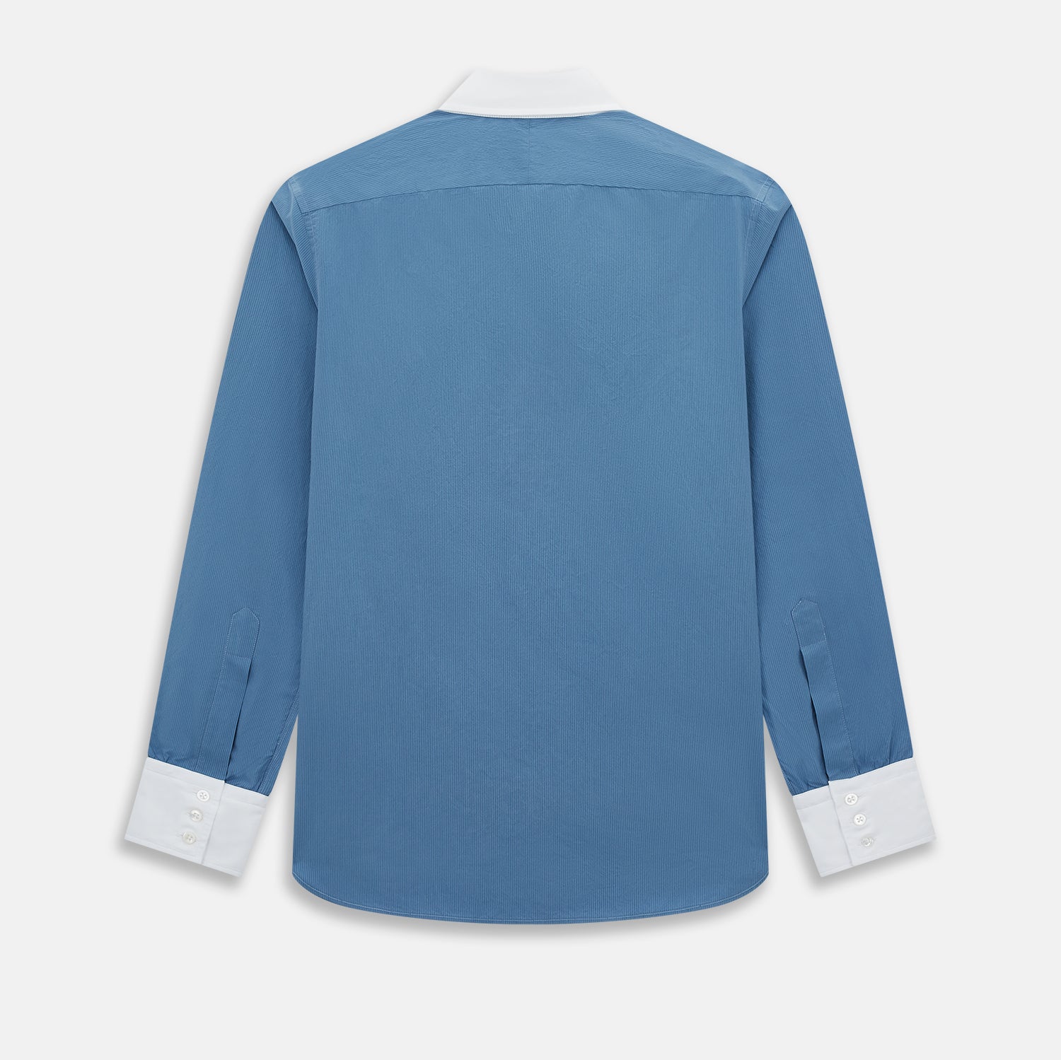 View 3 of product Colony Blue Pinstripe Westminster Shirt with Contrast Collar & Cuffs 19