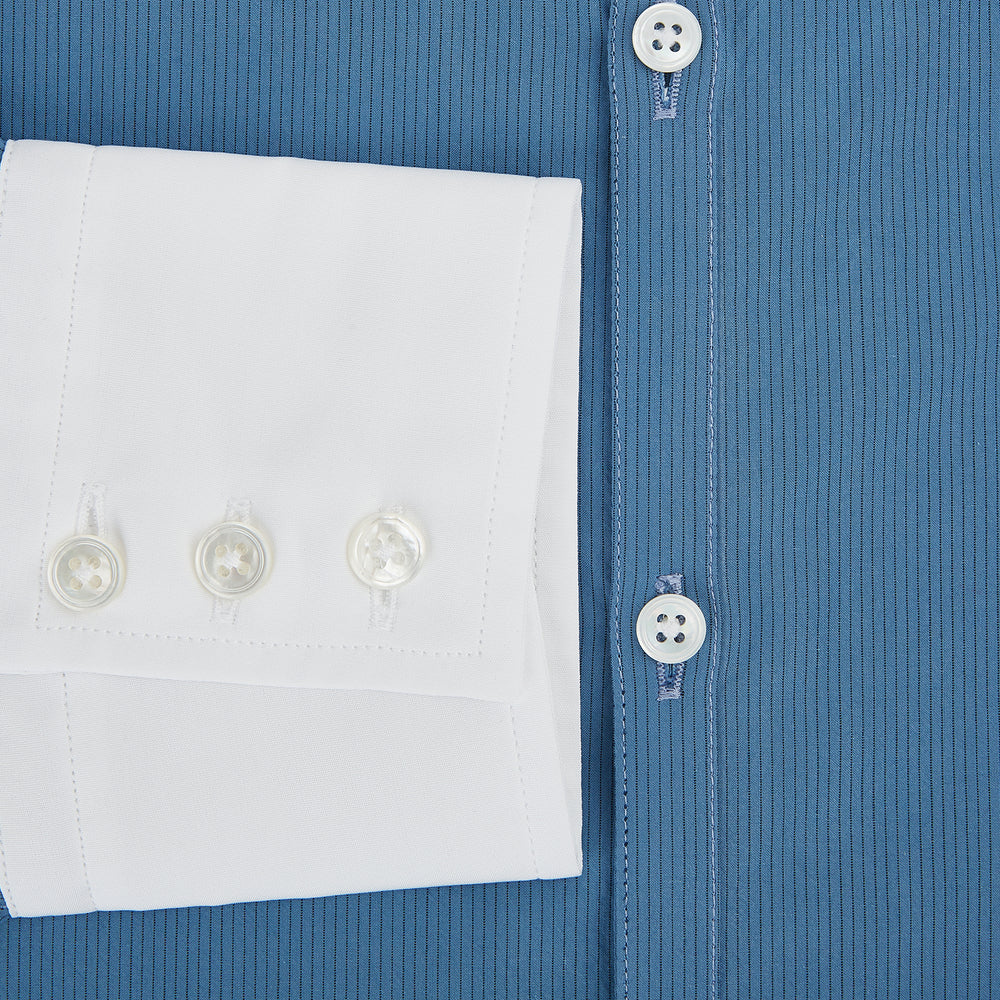 Colony Blue Pinstripe Westminster Shirt with Contrast Collar & Cuffs 19