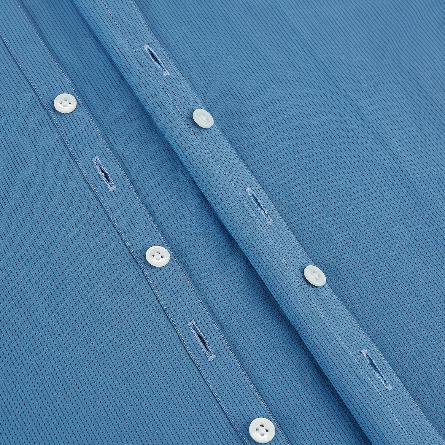 View 7 of product Colony Blue Pinstripe Westminster Shirt with Contrast Collar & Cuffs 19