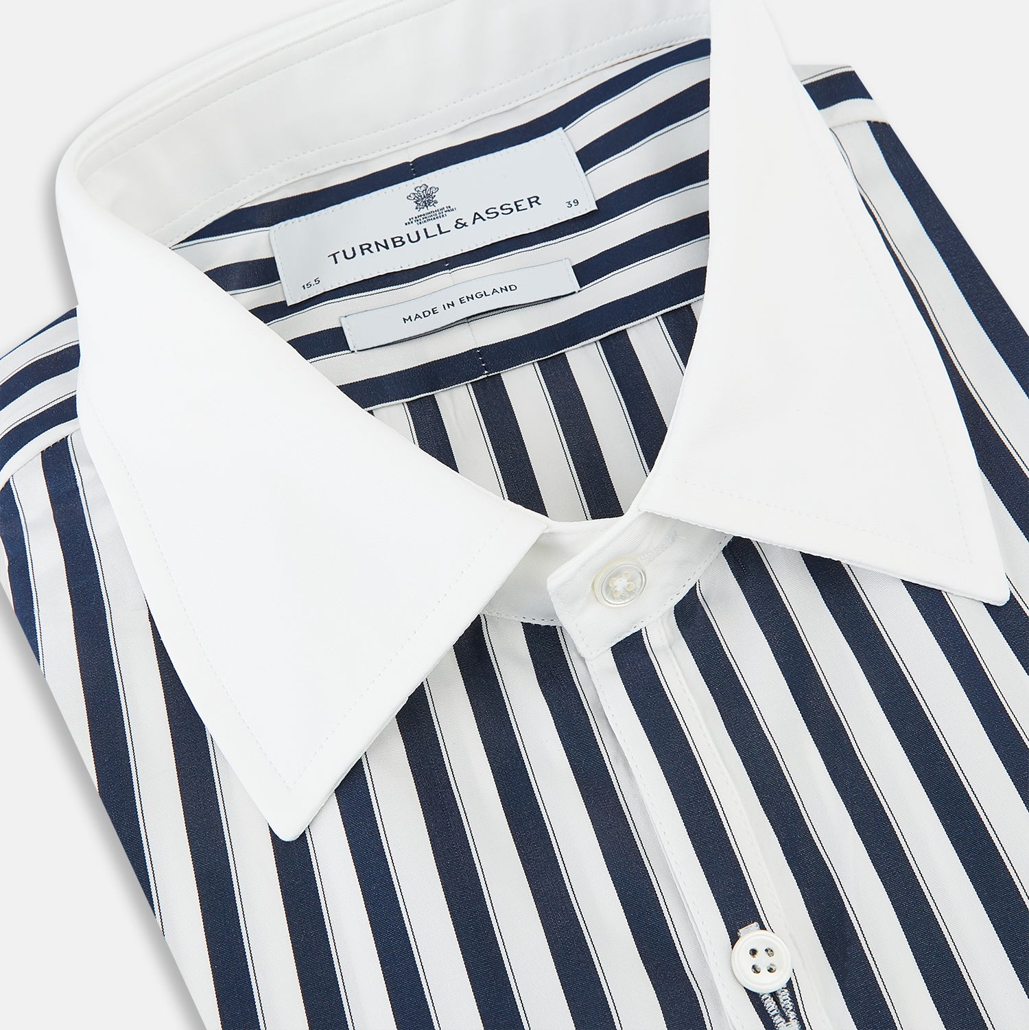 View 2 of product SHIRTS RF WH WESTMINSTER CLSDCR WH 3BC WHT STR NVY 14.5