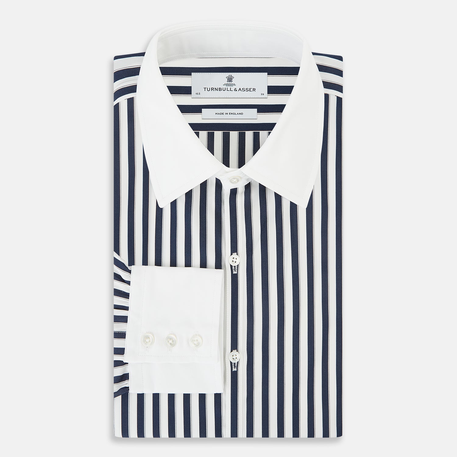 View 5 of product SHIRTS RF WH WESTMINSTER CLSDCR WH 3BC WHT STR NVY 14.5