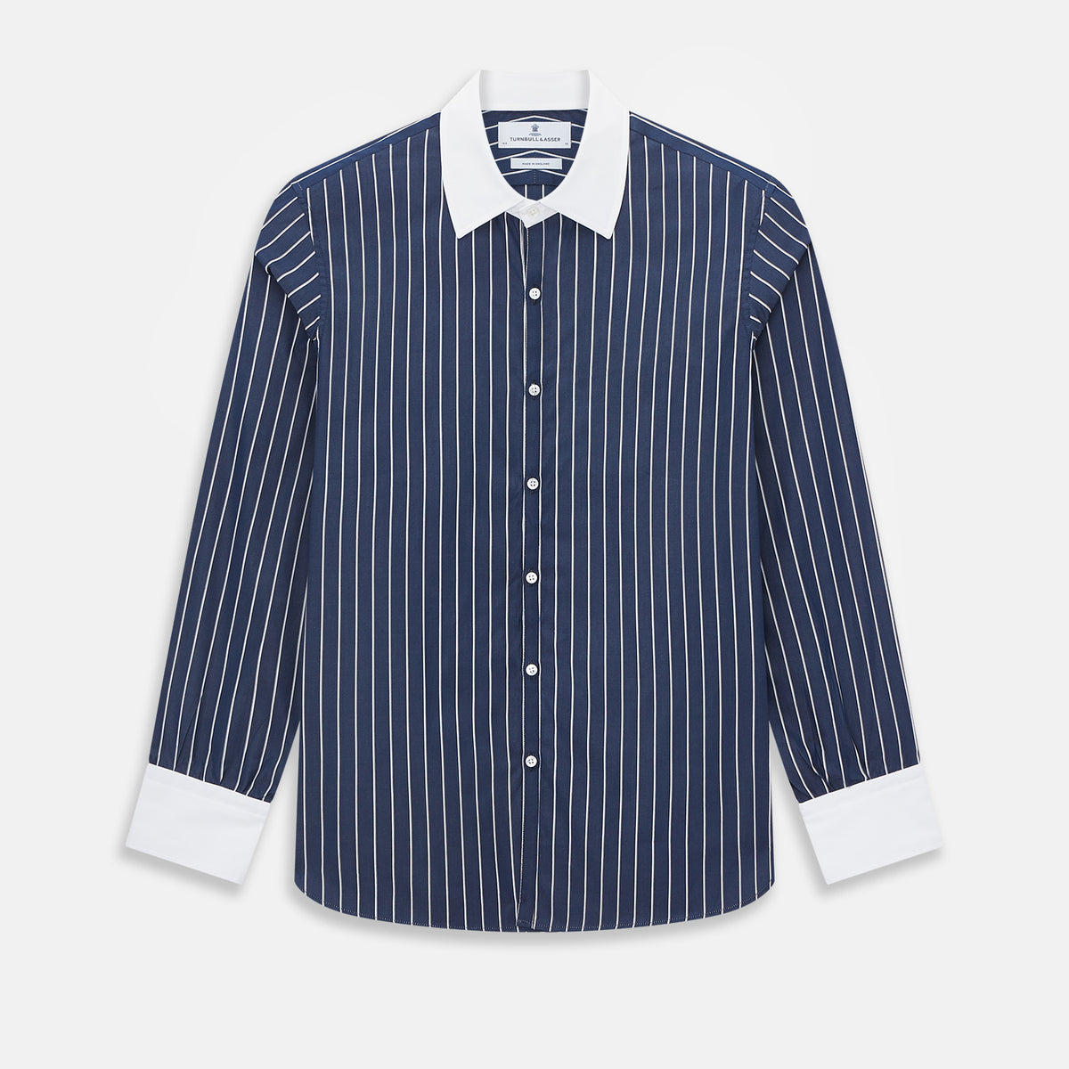 View 1 of product SHIRTS RF WH WESTMINSTER CLSDCR WH 3BC WHT STR NVY 15.5