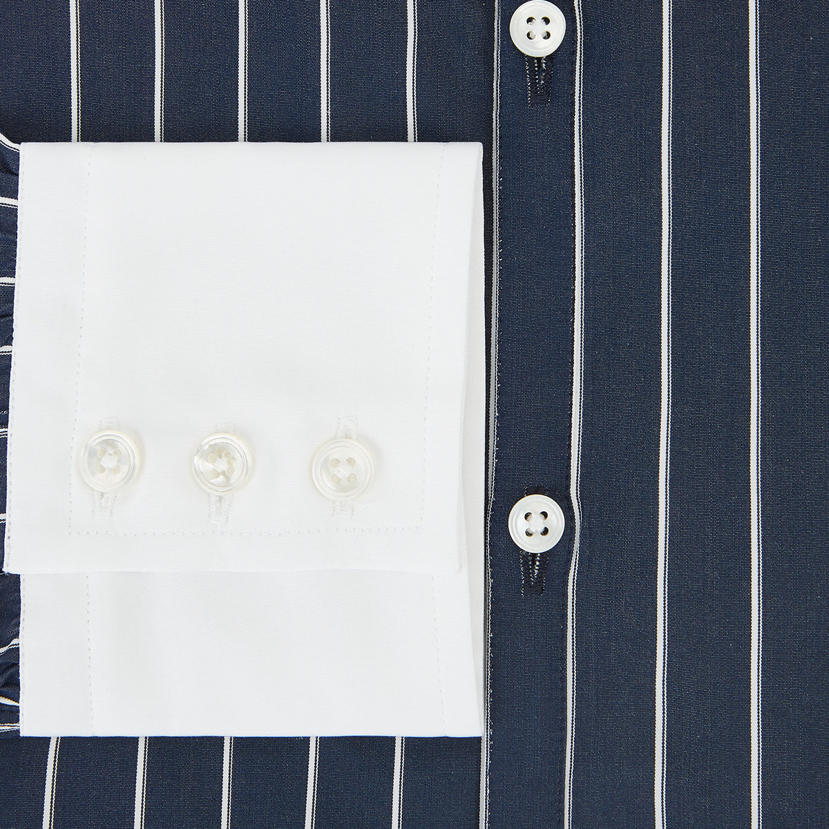 View 4 of product SHIRTS RF WH WESTMINSTER CLSDCR WH 3BC WHT STR NVY 15.5