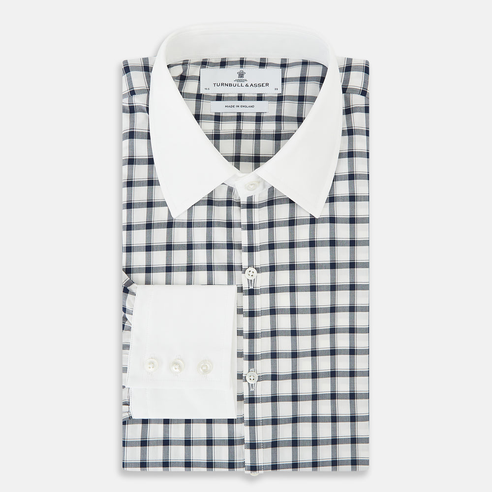 SHIRTS RF WH WESTMINSTER CLSD CLR WH 3BC NVY CHK 19