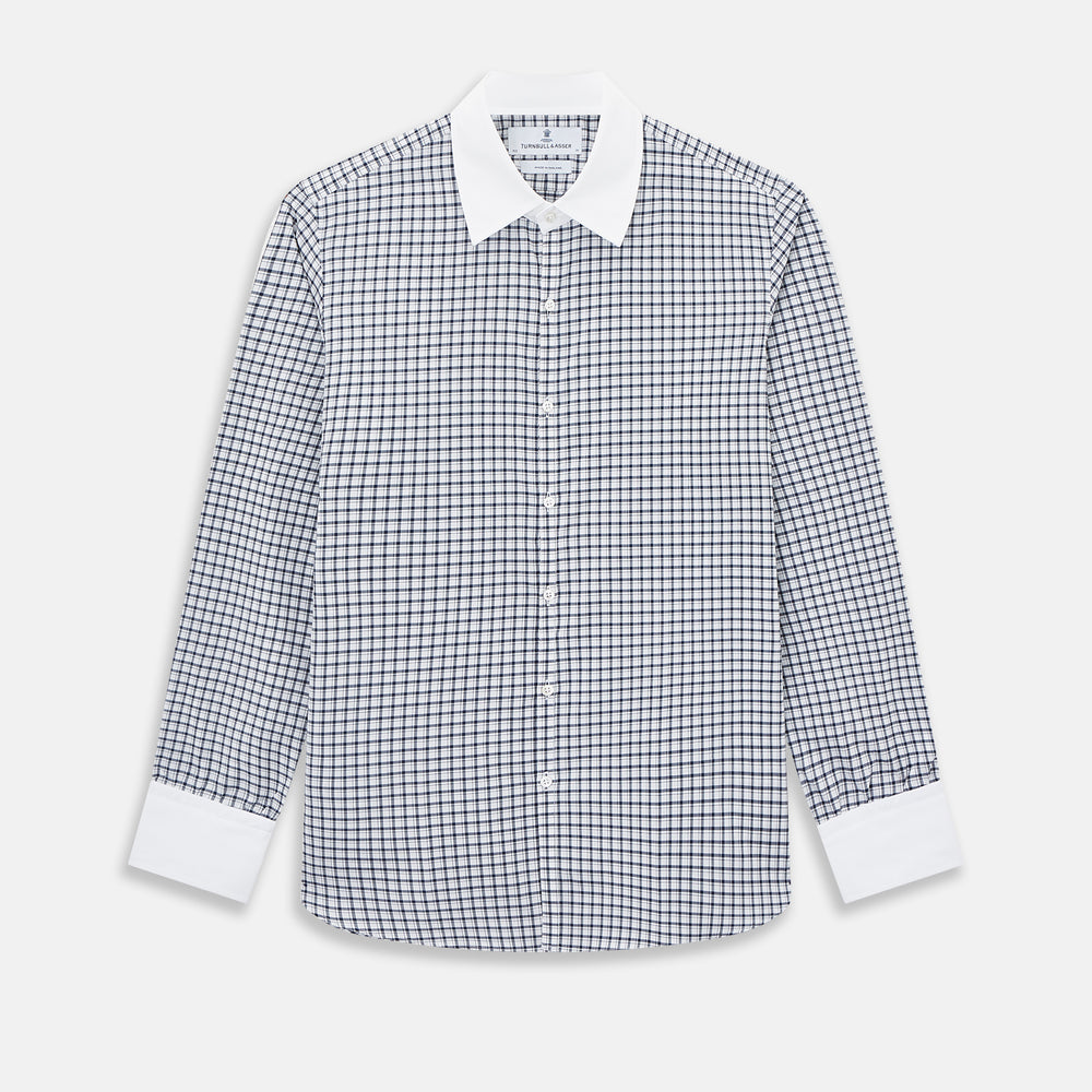SHIRTS RF WH WESTMINSTER CLSD CLR WH 3BC NVY CHK 149G / 15.75