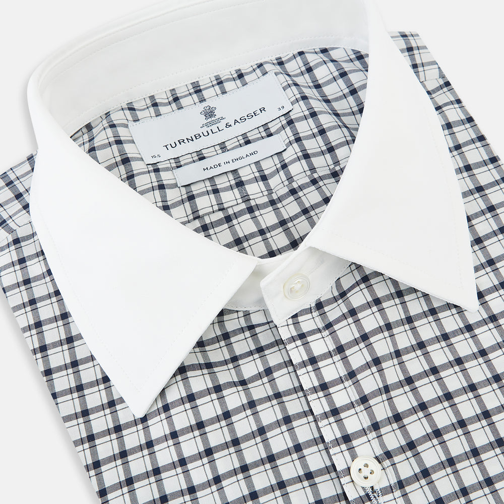 SHIRTS RF WH WESTMINSTER CLSD CLR WH 3BC NVY CHK 149G / 15.75