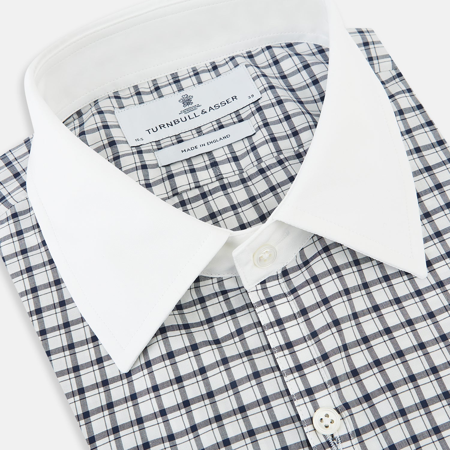 View 2 of product SHIRTS RF WH WESTMINSTER CLSD CLR WH 3BC NVY CHK 149G / 15.75