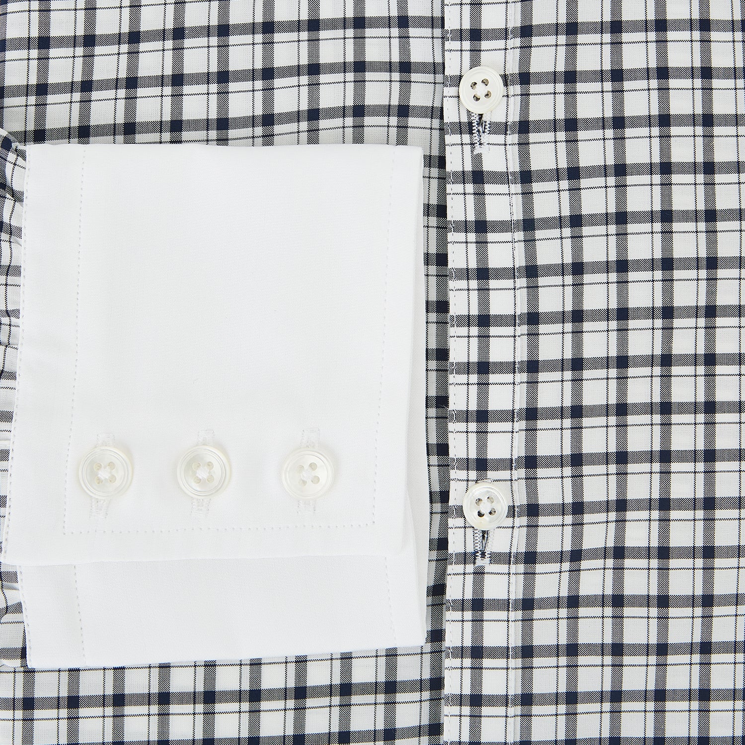 View 4 of product SHIRTS RF WH WESTMINSTER CLSD CLR WH 3BC NVY CHK 149G / 15.75