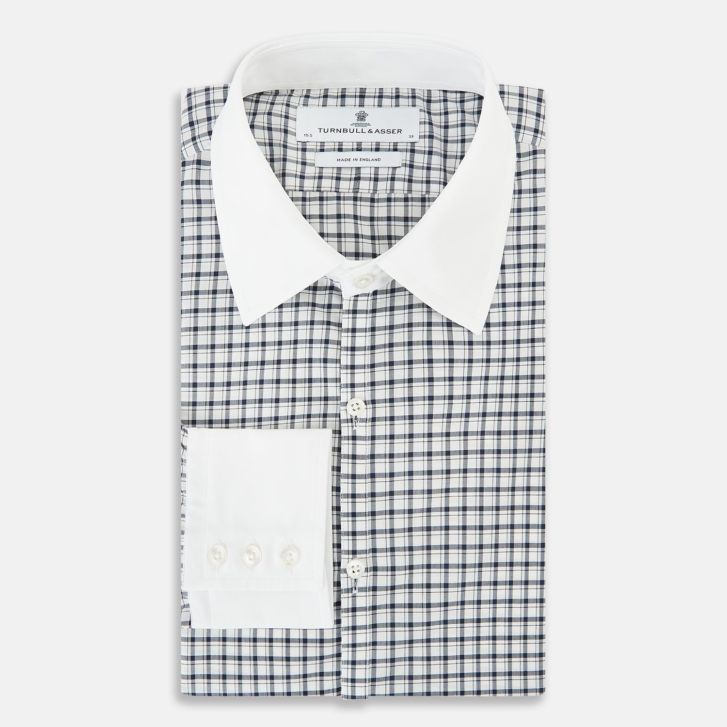 View 5 of product SHIRTS RF WH WESTMINSTER CLSD CLR WH 3BC NVY CHK 149G / 15.75