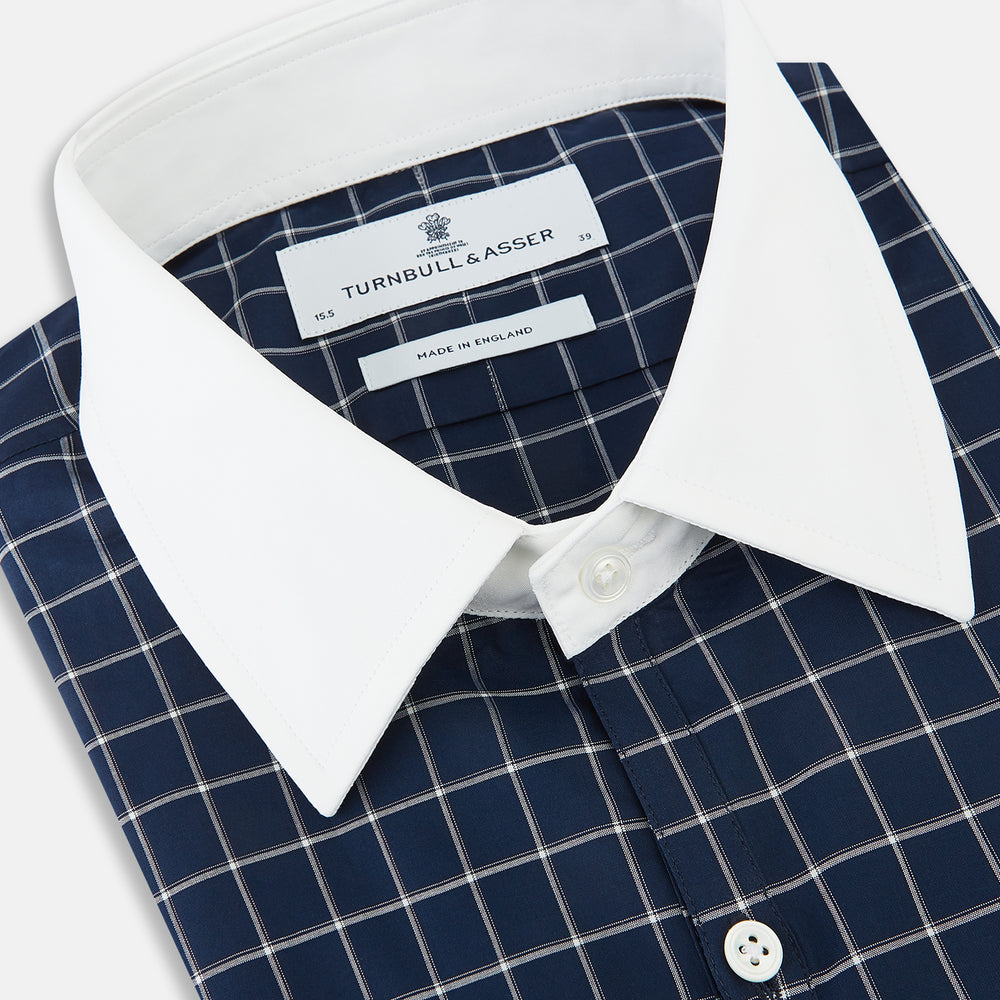 SHIRTS RF WH WESTMINSTER CLSDCLR WH 3BC WH CHK NVY 17.5