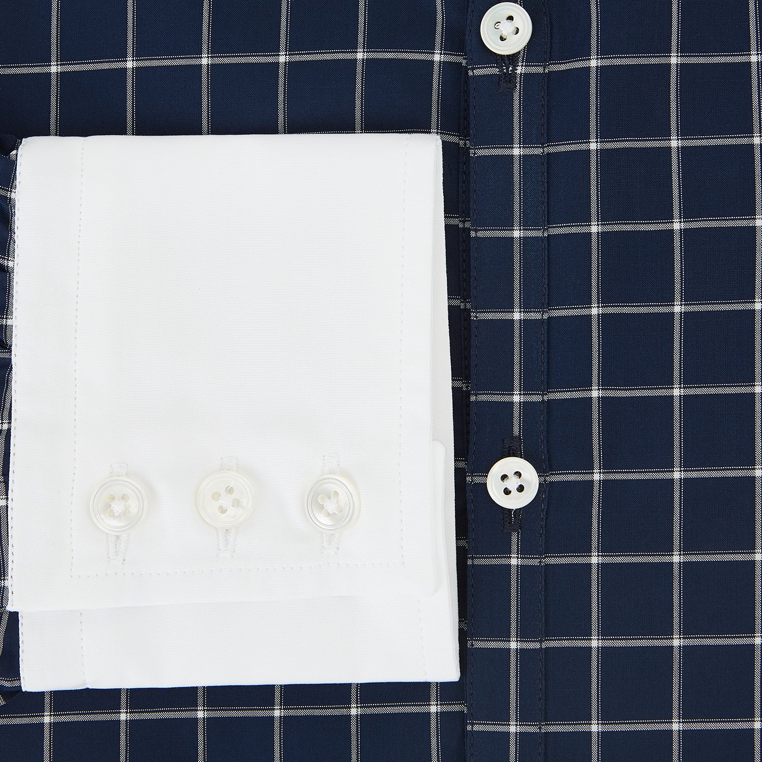 View 4 of product SHIRTS RF WH WESTMINSTER CLSDCLR WH 3BC WH CHK NVY 17.5