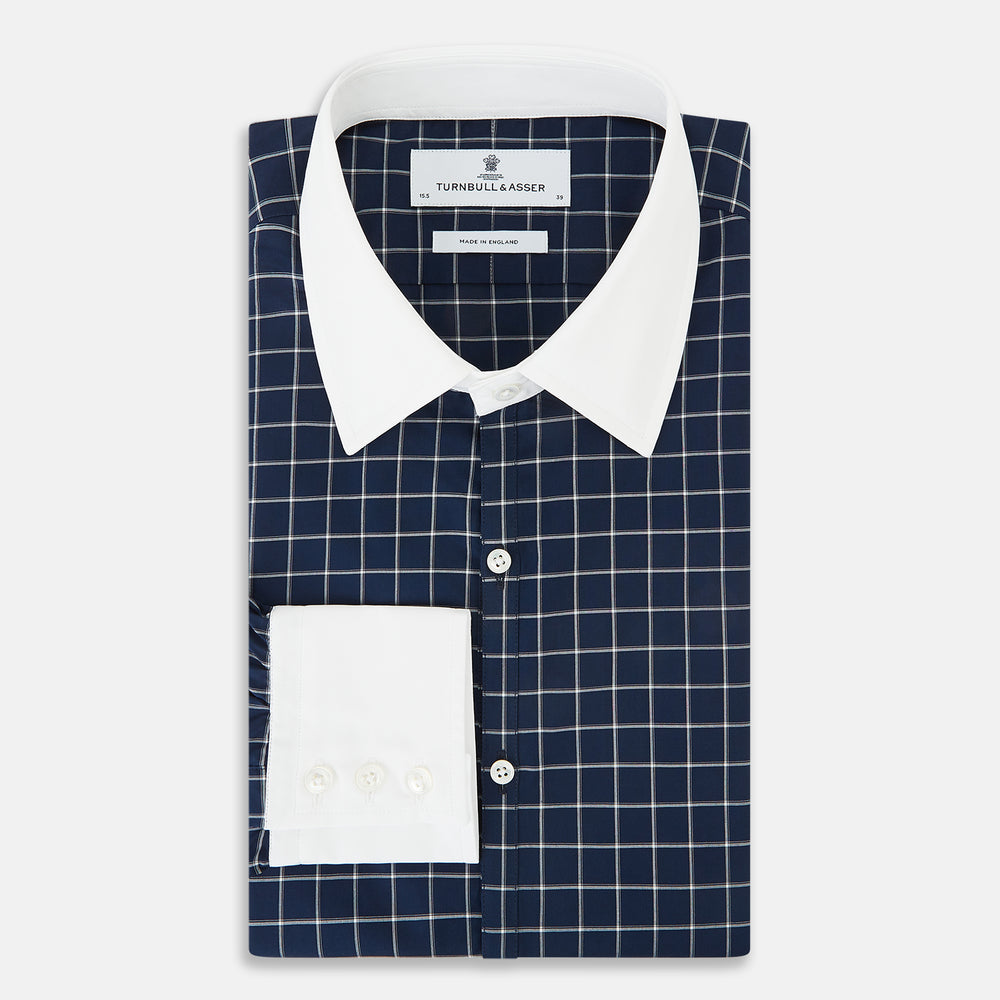 SHIRTS RF WH WESTMINSTER CLSDCLR WH 3BC WH CHK NVY 17.5