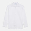 View 1 of product The Turnbull & Asser White Tailored Fit Dress Shirt, featuring a classic collar and button cuffs, is neatly displayed against a white background—perfect as a black tie shirt for formal occasions.