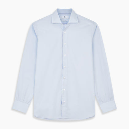 Tailored Fit Light Blue Cotton Shirt with Kent Collar and 3-Button Cuffs Image 5