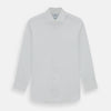 View 1 of product The Turnbull & Asser Tailored Fit White Royal Oxford Cotton Shirt features a Kent collar, double cuffs, and front buttons, shown on a clean white background.