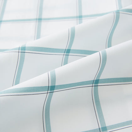Large Checked Sage on White Tailored Fit Shirt in Cotton Image 6