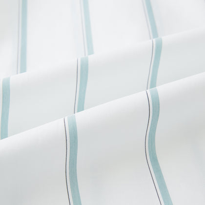 Track Striped Sage on White Tailored Fit Shirt in Cotton Image 5