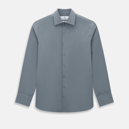 Pinstriped Grey Tailored Fit Shirt in Cotton