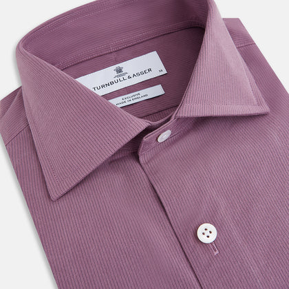 Pinstriped Antique Pink Tailored Fit Shirt in Cotton Image 1
