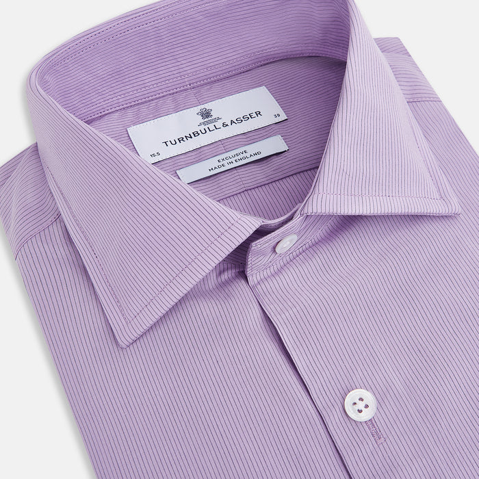 Pinstriped Baby Pink Tailored Fit Shirt in Cotton Image 1