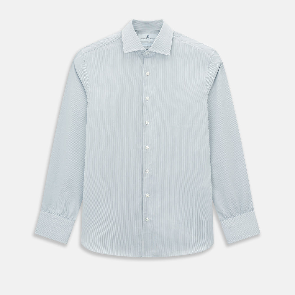 Steel Grey Micro-Tattersall Check Belgravia Shirt 17.5