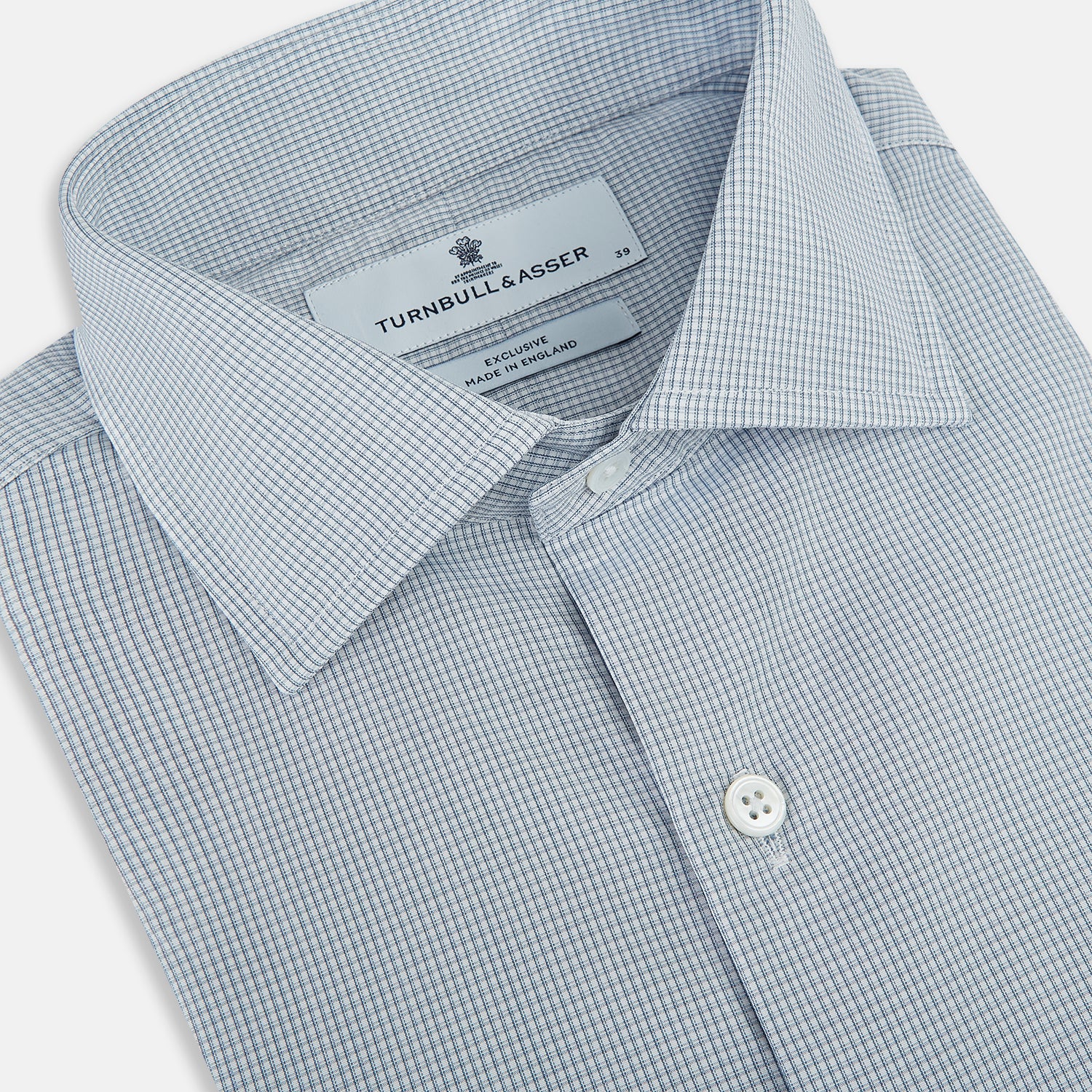View 2 of product Steel Grey Micro-Tattersall Check Belgravia Shirt 17.5