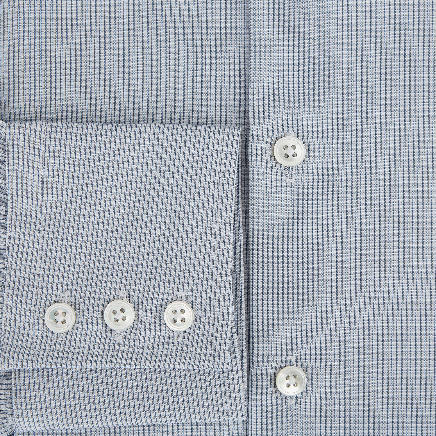 View 4 of product Steel Grey Micro-Tattersall Check Belgravia Shirt 17.5