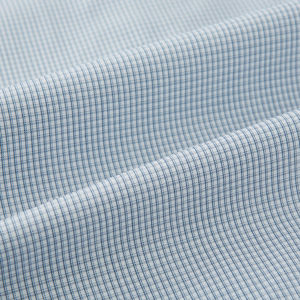 Steel Grey Micro-Tattersall Check Belgravia Shirt 17.5