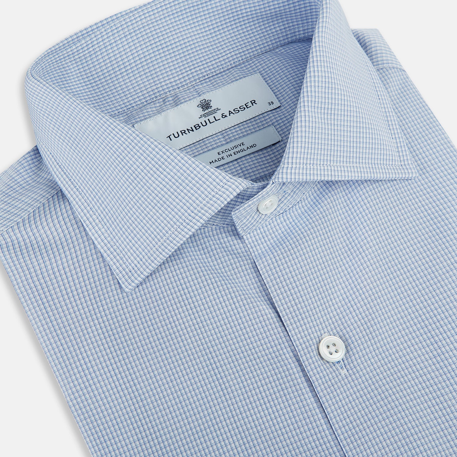 View 2 of product Sky Blue Micro-Tattersall Check Belgravia Shirt 16