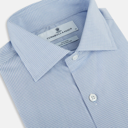 SHIRTS NEW TAILORED FIT KENT CLR 3BC BRGHT BLU CHK Image 1