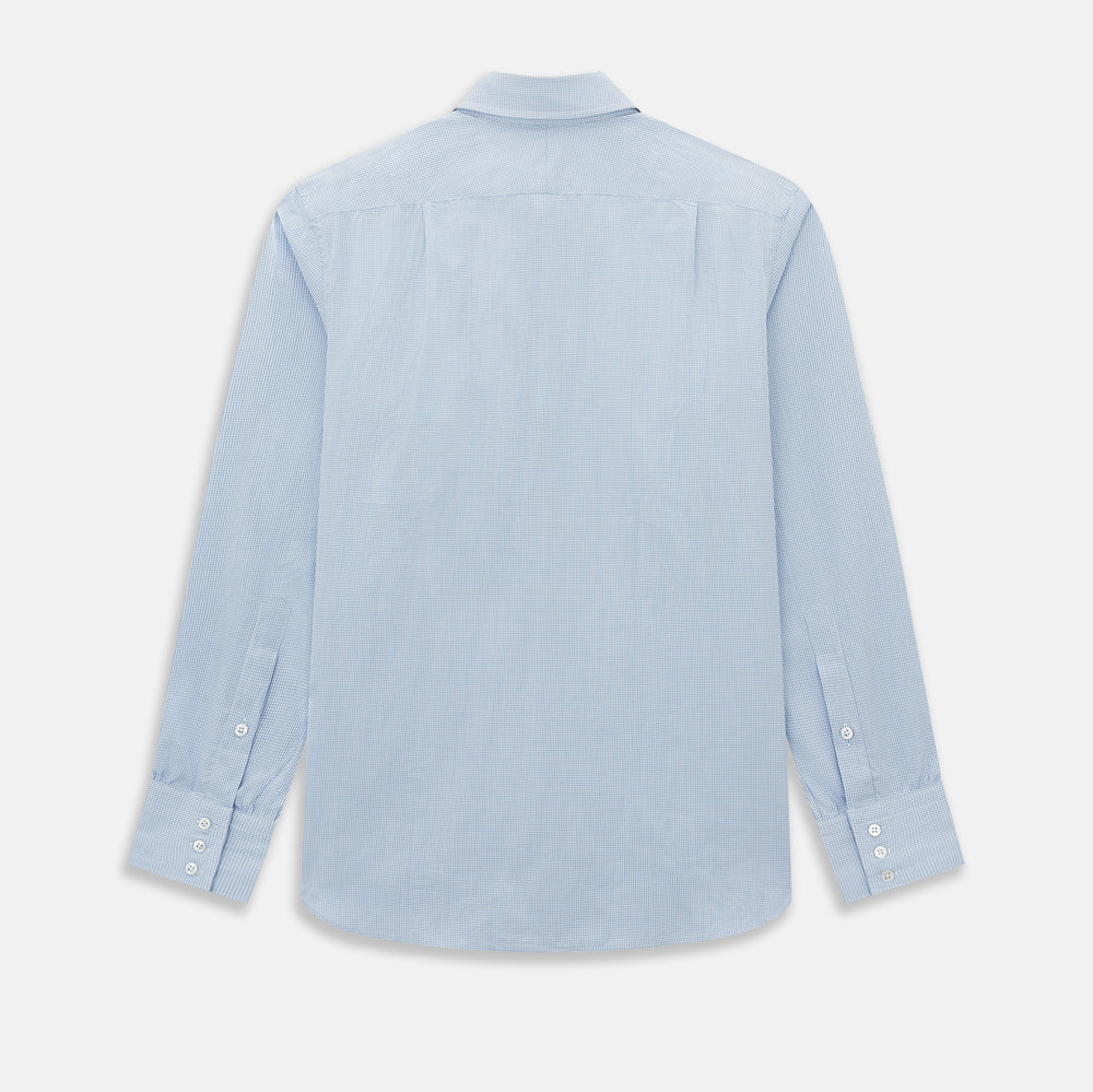 Sky Blue Micro-Tattersall Check Belgravia Shirt 16