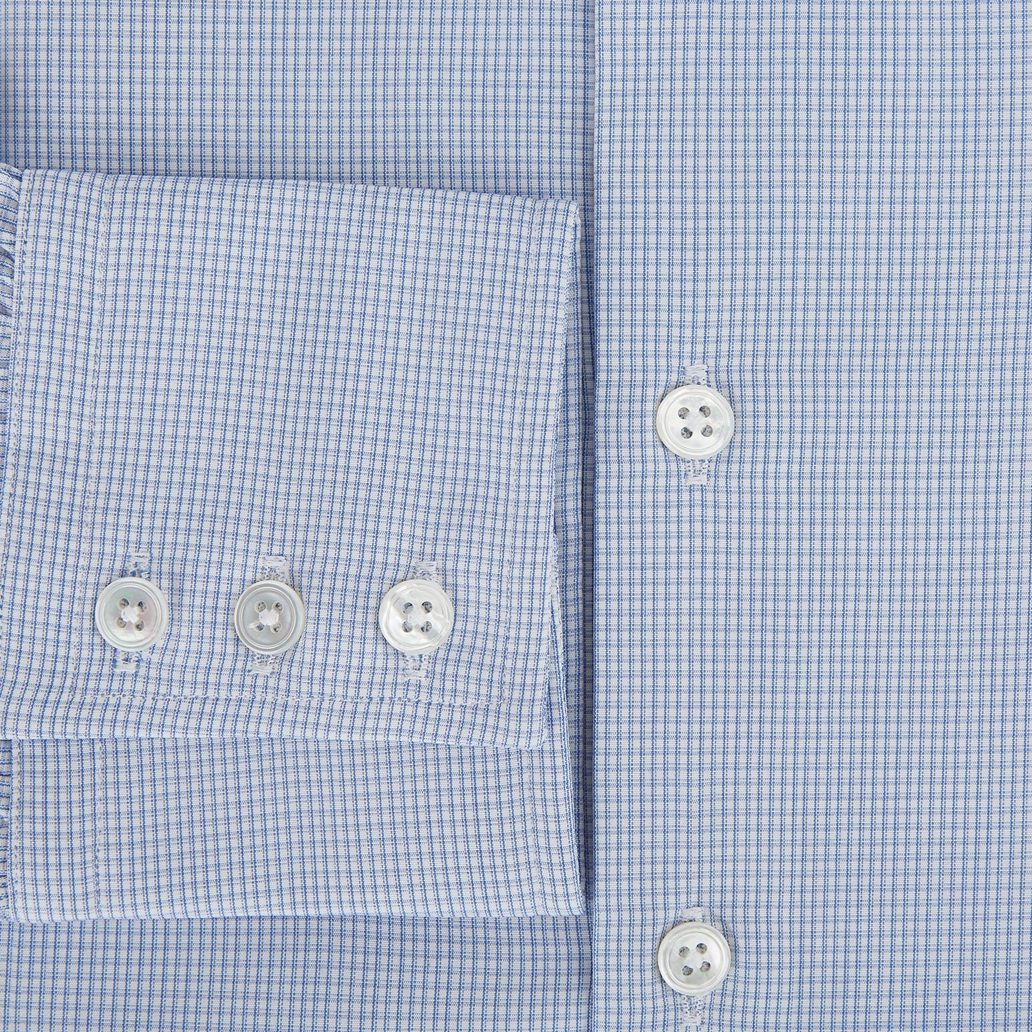 View 4 of product Sky Blue Micro-Tattersall Check Belgravia Shirt 16