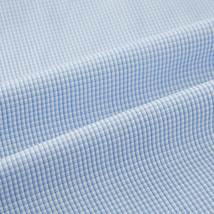 Sky Blue Micro-Tattersall Check Belgravia Shirt Image 5