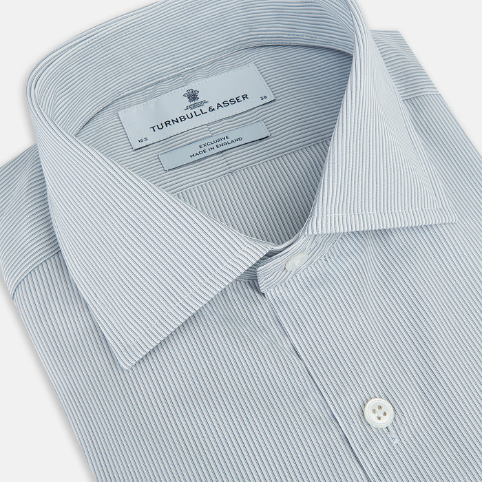 Steel Grey Ripple Double Pinstripe Belgravia Shirt Image 1