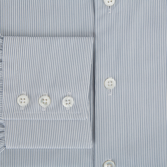 Steel Grey Ripple Double Pinstripe Belgravia Shirt Image 3