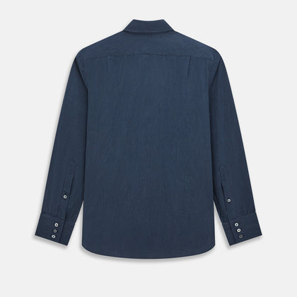 Tailored Fit Navy Pinstripe Belgravia Shirt Image 2